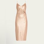 L'Agence New! Femme Sequin Cutout Midi Dress Gold in Rose Sz 6 $595 Photo 6