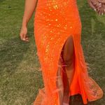 Long Orange Dress Size 6 Photo 0