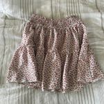 Mia Rose Floral Mini Skirt Medium Red Smocked Ruffle Tiered Boho Cottage Core White Photo 1