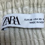 ZARA Beige Sleeveless Strapless Lace Up Corset Bustier Smocked Crop Top Size XS Photo 2