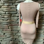 Hot Kiss NWT Beige Cold Shoulder Bodycon Long Sleeve Dress size S Photo 1