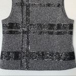 Banana Republic Sequin Herringbone Dark Gray Low Back Zipper Tank Size 12 Photo 4