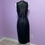 Ralph Lauren Vintage Leather Midi Dress Women Size 8 Black Quiet Luxury Mob Wife Photo 6
