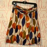 Tory Burch  Nellie Skirt Tan Multicolor tuplis cotton ruched waist Photo 0