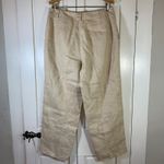 Talbots  Petites Irish Linen Beige Wide Leg Cropped‎ Pants Size 12 Career Office Photo 1