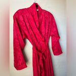 Victoria's Secret  Red Vintage Sexy Satin Robe Long Gold Tag 90s Floral Sz Small Photo 1
