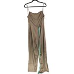 Mistress Rocks Women's Jumpsuit Satin Wide Leg Zip Closure Khaki Beige L Photo 2