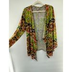 One World  2X Multicolor Aztec Boho Open Front Cardigan Knit Fall Layer Photo 1