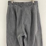 Vintage 90s Dark Grey Black High Rise Grunge Pleated Tapered Leg Trouser Pants Gray Size 8 Photo 5