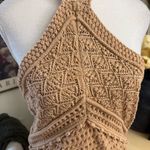 ZARA  Tan Crochet Halter Top Size‎ Large Photo 2