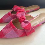 Ann Taylor Stylish Pink Plaid Women's Slip On Sandals Photo 6