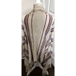 Style Rack  Boho Womens Open Cardigan Sweater Striped Aztec Soft Knit Fringe S/M Photo 3