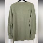 Lovers + Friends  Hailey Henley Sweatshirt Dress Walffle Knit Sage Green Photo 5