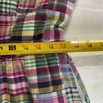 LL Bean Madras Plaid Dress 8 Cotton Patchwork Preppy Lined V Neck sleeveless Red Photo 11