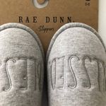 Rae Dunn  Womens Slippers Size Small 5-6 Gray Jersey BLESSED logo New Photo 3