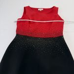 Calvin Klein  Rhinestone Red Black Sleeveless Scuba Stretch Sheath Dress Size 6 Photo 7