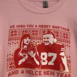 Gildan Taylor swift kelce swiftmas pink sweatshirt women’s size large funny Photo 5