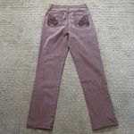 Gloria Vanderbilt Amanda Womans 10 Purple Jeans 26' Waist Straight Floral Pocket Photo 2