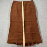 Lafayette 148 Brown Linen Maxi Skirt Women's 14 Flare Back Ruffle Laganlook Photo 2