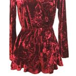 Bebop  crushed red velvet romper size small cute festival y2k Photo 4