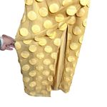 ASOS Thin Straps High Thigh Slit Cowl Neck Pale Yellow Textured Circle Dress Photo 15