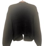 NWT Luna Ivy Puff Smiley Face Open Front Cardigan Chunky Oversize Black Size XS Yellow Photo 1