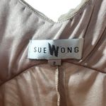 Sue Wong Nocturne Silk Beaded Sequins Ruched Mini Dress in Champagne Photo 1