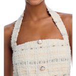 AQUA  Halter Mini Dress Tweed Button Front Sleeveless Party Dress Size‎ L Photo 2