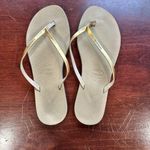 Havaianas Metallic Gold and tan Flip FLops Thongs Flats Size 9/10W Photo 1