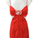 H&M Orange Cutout Sleeveless Beach Adjustable Front Tie Mini Sheath Dress Size S Photo 0