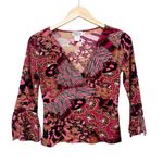 MKM Designs Vintage Hippie Boho Bell Sleeve Shirt Sz S Photo 5