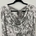 Anthropologie Women's Botanical Cowl Neck Tie Back Cut-Out Blouse Top Gray Small Photo 2