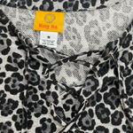 Ruby Rd Gray black animal print sweatshirt lace up 3/4 length sleeve brand  dozen Photo 2