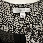 Joie  LILIANNA BLACK WHITE ROMANTIC RUFFLED SILK RUCHED SMOCKED WAIST LINED DRESS Photo 3