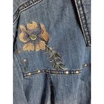CJ Banks Denim Jacket Embroidered Floral Studded Jean Jacket 3X Blue Size undefined Photo 4