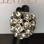 Ellen Tracy  White Gold Pave Crystal Ring sz 7 Photo 1