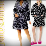 Juicy Couture  NWT luxurious BLACK&WHITE /ICONIC jc CROWN LOGO plush robe S/M Photo 1