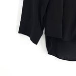 Eileen Fisher  V-Neck Dressy Silk Blouse Long Sleeve Black Size Medium Photo 2