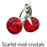 Handcrafted earrings with red sparkly Swarovski crystal Photo 2