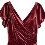 Revelry Gwen‎ Velvet Bridesmaid Maxi Dress Burgundy #610 Formal Womens Size 10 Purple Photo 2
