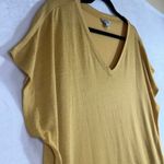 Orvis  XL Top Yellow Mustard V-Neck Stretch Soft Basic Shirt Tunic Dolman Sleeve‎ Photo 2