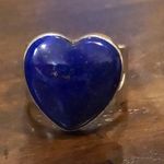 Sterling Silver JAY KING DTR Lapis Lazuli Heart Shaped Cabochon Ring Sz 8-3/4 Photo 2