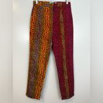 NWT Ohema Ohene Dee Print Clash High Waisted Trousers Colorful Animal Size US 4 Pink Photo 2