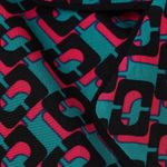 Diane Von Furstenberg DVF Chain Print Silk Cropped Short Sleeve V-Neck Top Button Front Boxy Pajama L Photo 7