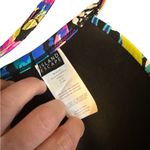 Island Escape Black and Multicolor Swimsuit Top Blue Size 12 Photo 3