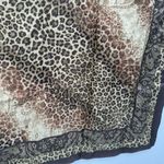 Oscar de la Renta  Vintage Brown Leopard Animal Print Silk Square Scarf Designer Photo 8
