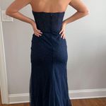 La Femme Navy Prom Dress Photo 5
