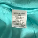 Trina Turk 100% Silk Turquoise Blue Medallion A-Line V Neck Dress Women's Size 6 Photo 4