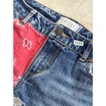 Forever 21  Womens Premium Denim High-Rise Distressed Bandana Patch Jean Shorts S Photo 4