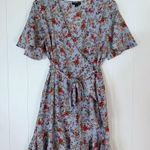 Topshop Blue Floral Wrap Dress 10 Photo 0